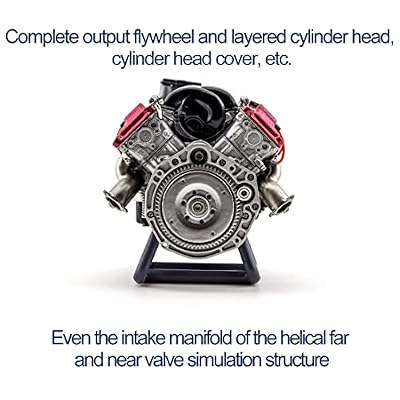 Mini V8 Engine Kits That Runs, MAD V8 Model Engine Build Kit RC Model Kits for Adults, DIY Assembly Engine Model for AX90104 SCX10II Capra VS4-10 Pro/Ultra Model Car