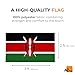 AZ FLAG - Kenya Flag - 2x3 Ft - 100D Polyester Kenyan Banner with Two Metal Grommets - Fade Resistant - Vivid Colors - 2' x 3' Feet - 90x60 Cm