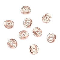 KISSITTY 100pcs Wavy Spacer Beads Red Copper