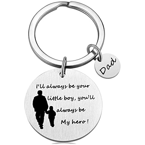PHOCKSIN Gifts for Dad Keyring from Son Stainless Steel Mens Key Ring Key Rings Fathers Day Birthday Presents Key Chain Cover
