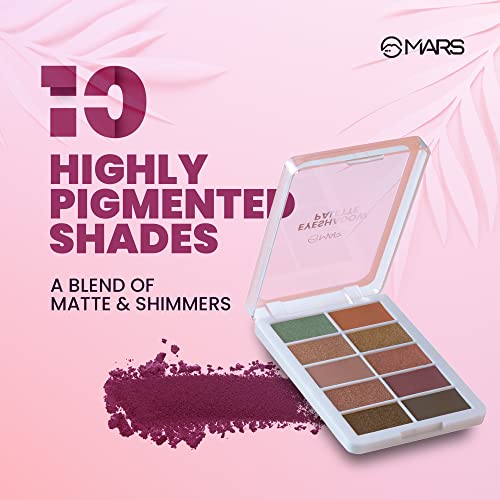 MARS Shimmer and Matte Eyeshadow Palette | 10 Highly Pigmented & Blendable Shades (10.0 gm) (SHADE-02) (Multicolor) - Image 3