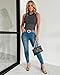 CHICME Womens Summer Sleeveless Ribbed Tank Tops Rhinestone Sparkly Basic Top Slim Fit Party Y2K Outfit-bk-M A-Black