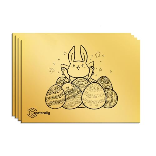 Creatorally Laser Engraving Blanks, Engravable Materials for Laser Cutting 30x20 cm, ABS Plastic Sheet 1.3mm 4Pcs Cut to Size Double Color for Crafting Custom Sign (Black on Mirror Gold)