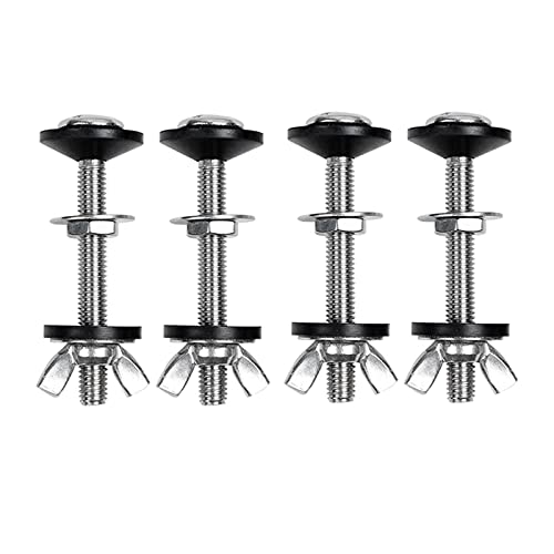 Tiyao 4 Pack Toilet Tank To Bowl Bolt Kits Cistern Bolts Kit,Stainless Steel Toilet Pan Fixing Fitting With Double Gaskets