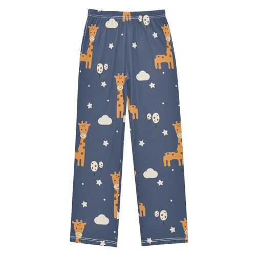 Giraffe Balloon Boys Pants Boys Athletic Pants Long Pant for Boywith Pockets Wide-Leg Size 6-14Y