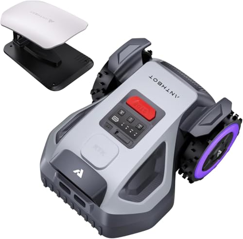 Image of ANTHBOT M5 with Garage Robot Lawn Mower, RTK+NRTK Navigation Perimeter Wire Free 1 /4 Acre, Vision Obstacle Avoidance Robotic Lawnmower with Automatic Mapping Zone Division, 45% Slope, App Control
