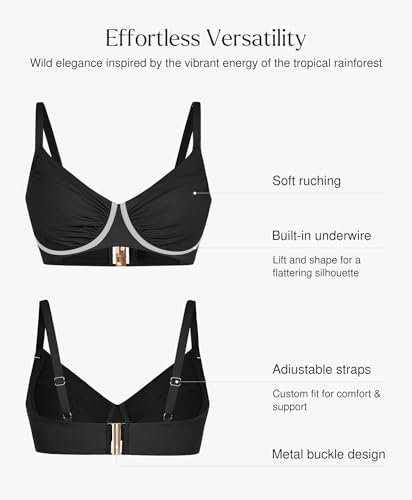Popilush Bikini Tops for Women - Underwire Swimsuits Push Up Shapewear Ruched Bikinis Swimsuit Tops 2025 Bathing Suit3