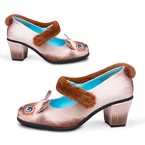 Hot Chocolate Design Chocolaticas Mid Heels Siamese Cat Women's Mary Jane Pump Multicoloured HCD 382