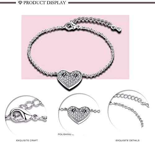 Crystal Heart Charm Bracelet