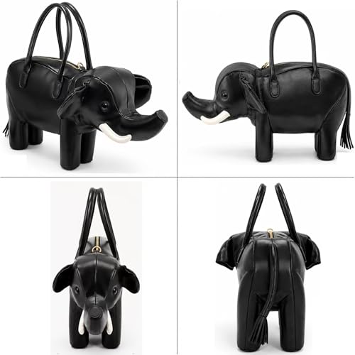 Image of Women PU Leather Unique Novelty 3D Elephant Shaped Handbag Purse Crossbody Shoulder Bag