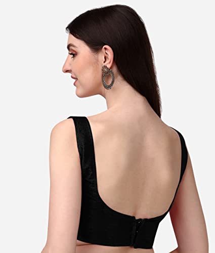 Image of Vihu Fashion Plain Sleeveless Pattern Readymade Blouse U Neck Choli