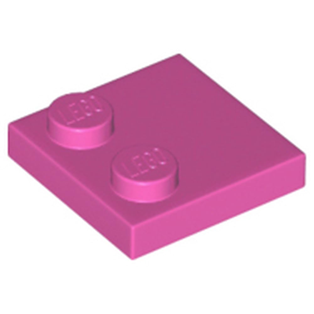 LEGO Tile 2 x 2, Modified with Studs on Edge, Part 33909, Part 33909, Choose Your Colour (Dark Pink, 50, count)