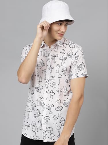 Image of LookMark Men's Trendy Cotton Blend Spread Collar Half Sleeve Printed Shirt||Printed Shirt for Men||AZ-LM-P1-PRINTED Shirt Cole-Parent