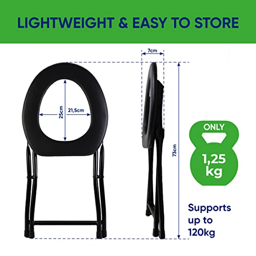 Keepa Outdoor Klappbare Campingtoilette mit Sitzhöhe 36 cm, belastbar bis 120 kg, ideal als Mobile Faltbare Toilette… - Image 3