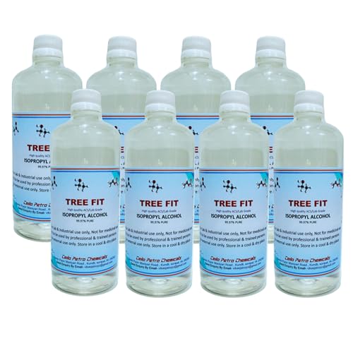 Image of IPA Iso-Propyl Alcohol 99.9% [(CH3)2-CH-OH] CAS: 67-63-0 Pack of 4000 ML | Pack of 8 | (500 ML X 8 = 4000 ML)