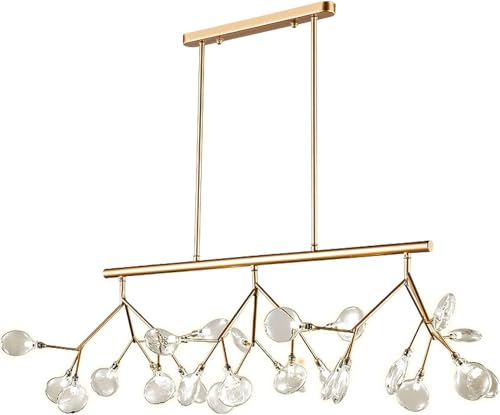 Chandelier suspendu salon YangRy avec plafonnier créatif doré tricolore