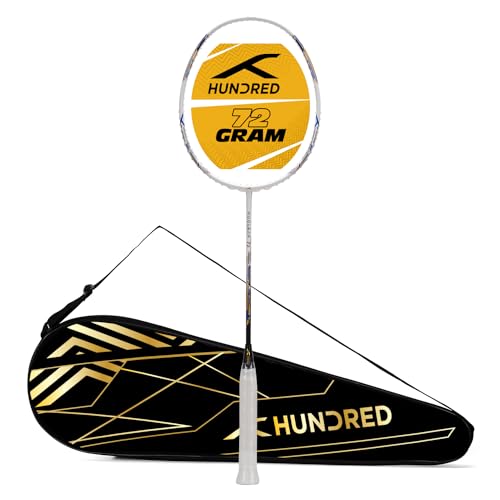 Image of Hundred Nuclear 72 Carbon Fibre Unstrung Badminton Racket with Full Racket Cover for Intermediate Players