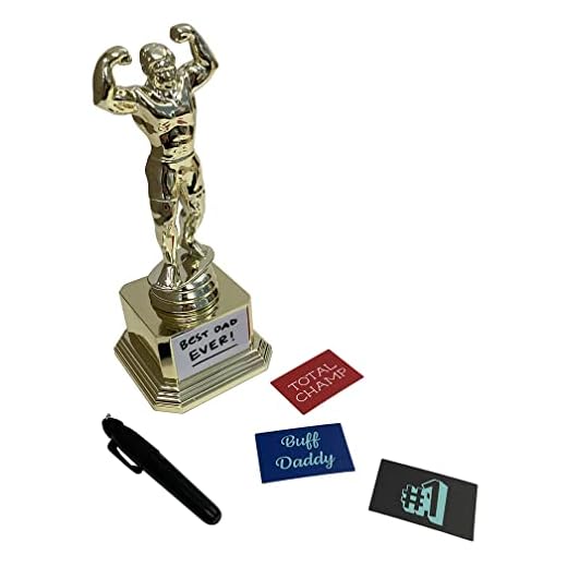 Customizable Dad BOD Trophy - Novelty Funny Humor Gift for Dad, Husband, Boyfriend on Birthday or Fathers Day - 8" H x 3.25" W, Award, Celebrations, Party, Reusable
