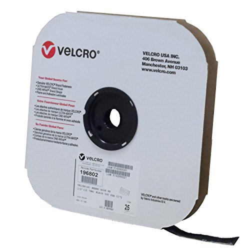 Velcro Brand, 196802, Reclosable Fastener, Hook, 1/2x25 Yd, Black