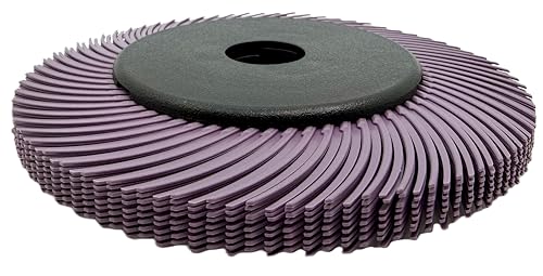 Image of Radial Bristle Brush, 6 in x 1 /2 in x 1 in 600 Grit (Purple) with Adapter, Type C Curved Bristle (Pack of 1)
