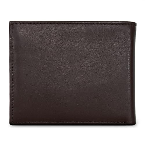 Image of Nautica Men's Bifold Leather Wallet | RFID Blocking | ID Window | Card Slots | Organization | Durable | Stylish