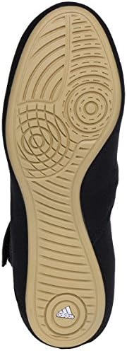 adidas Boy's HVC Wrestling Shoe, Black/White/Iron Metallic, 4.5 Little Kid | Image 4
