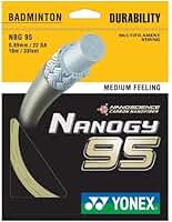 Yonex Nanogy Raquete de badminton 95 (0,69 mm/22 GA. 10 m/33 pés) (ouro cósmico)