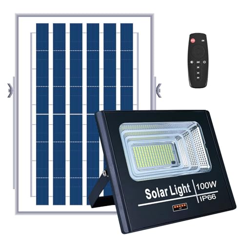 Refletor Led Placa Solar Luminária 100W Holofote Prova Dágua com ...