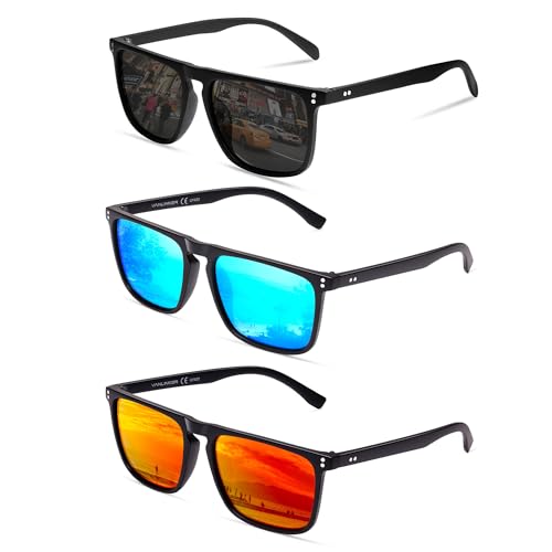 Image of VANLINKER Polarized Square Sunglasses for Men Women Dark Shades with UV Protection for Driving VL9748