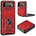HAOYE Hülle für Samsung Galaxy Z Flip 3 (Z Flip3) 5G, Handyhülle mit 360 Grad Finger-Halter Kickstand und Verschiebbare Kameraabdeckung, TPU + PC Schutzhülle Case. Rot Galaxy günstig Kaufen-HAOYE Hülle für Samsung Galaxy Z Flip 3 (Z Flip3) 5G, Handyhülle mit 360 Grad Finger-Halter Kickstand und Verschiebbare Kameraabdeckung, TPU + PC Schutzhülle Case. Rot