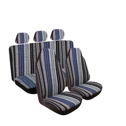 Housse de siège voiture rayée bleue haut de gamme pour intérieur soigné