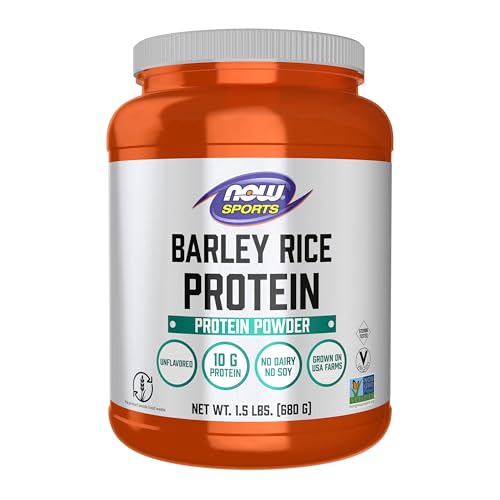 Image of Now Sports, Barley Rice Protein Powder, Unflavored, Highly Sustainable, 10 Grams Protein, 1.5 lbs.