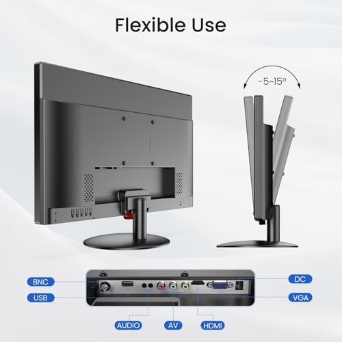 Image of Eyoyo Security Camera Monitor 22-inch, 1080P FHD 75Hz LED PC Screen with HDMI VGA AV BNC USB Inputs, Built- in Speakers, Video Monitor for CCTV NVR DVR