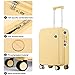 mixi Carry on Luggage, 20'' Suitcase Spinner Wheels Luggage Hardshell Lightweight Rolling Suitcases PC with Cover & TSA Lock for Business Travel, Lark Yellow