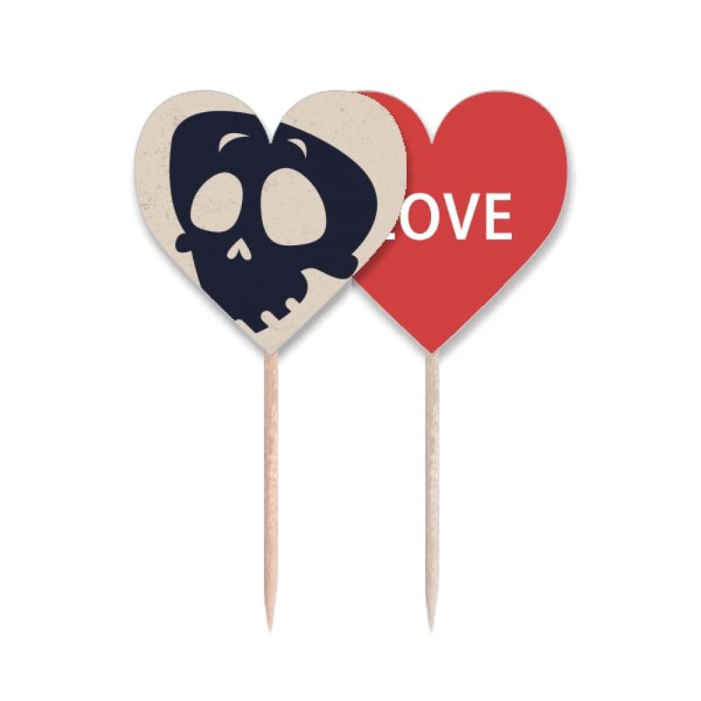 Drapeau Cupcake Pick Halloween et Cure-dents Love Heart Lable Décoratifs
