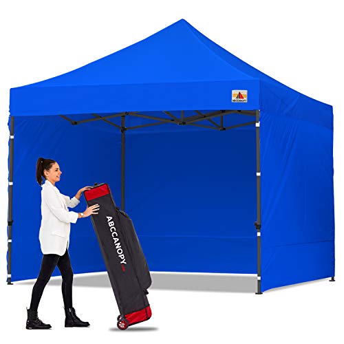 ABCCANOPY Heavy Duty Ez Pop up Canopy Tent with Sidewalls 10×10, Royal Blue