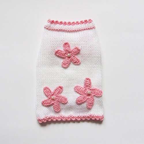 White Dog Sweater Girl Small Teacup Dog Clothes Yorkie Chihuahua Puppy Apparel XXXS