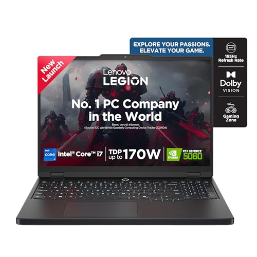 Image of Lenovo Legion 5 2025 Intel Core i7-13650HX | NVIDIA RTX 5060 8GB (16GB RAM /1TB SSD /WUXGA IPS /165Hz /15.3 inch (38.8cm) /Windows 11 /Office 2024+AI Now /Black /2.1Kg), 83LY00NCIN AI Powered Gaming Laptop