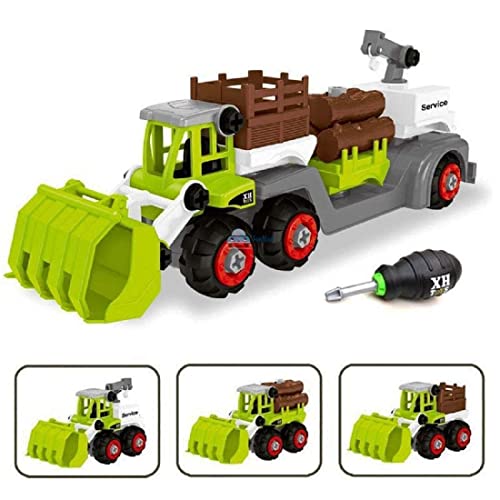 Image of Plastic Toy Vehicles Set - Assembly Toy Farm Truck Construction Set, Building Vehicle Play Set with Screwdriver, Toy for,Kids (Farm Truck Construction)