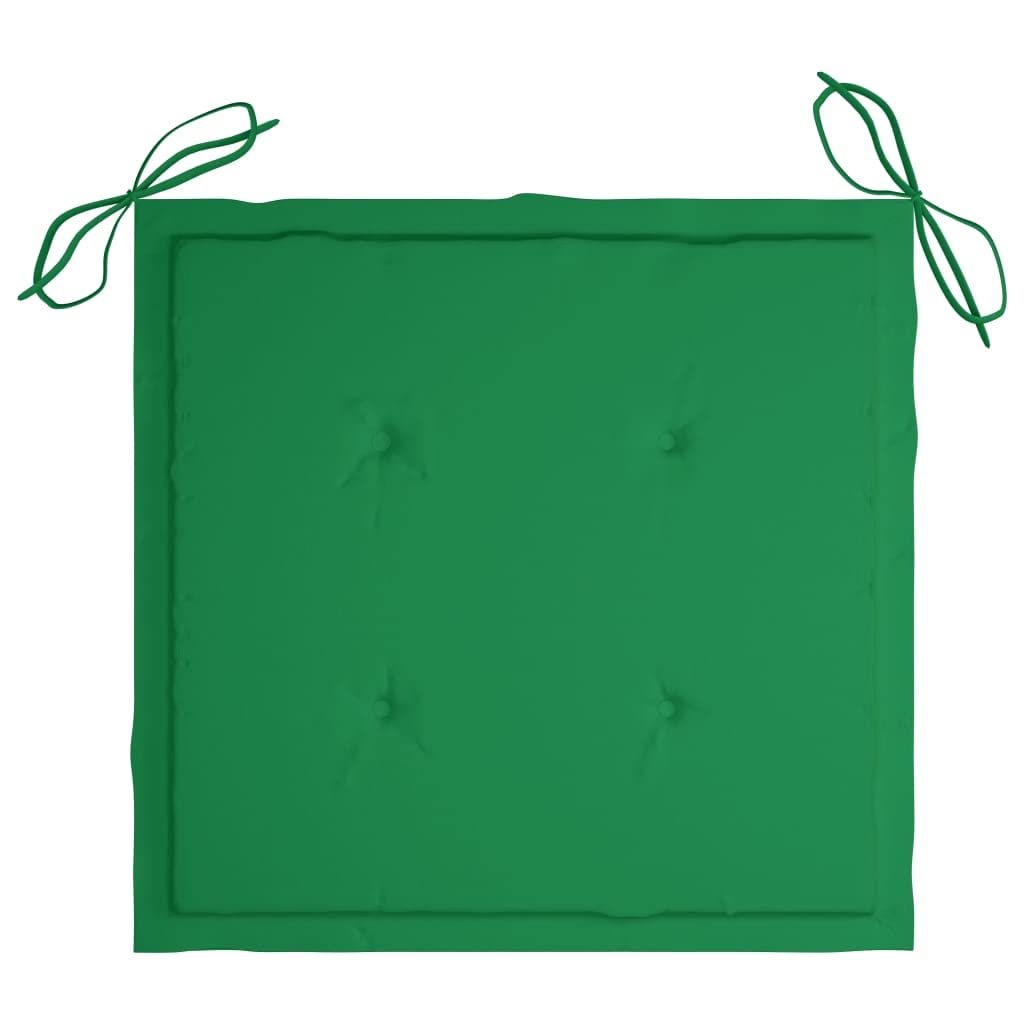 Sedia a Dondolo con Cuscino Verde in Legno di Teak Sedia per esterni Sedia per terrazza Sedia da relax per terrazze, giardini, patii