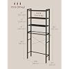 VASAGLE BARNET Collection - Over the Toilet Storage, Over Toilet Bathroom Organizer with Adjustable Shelves and Basket, 3 Hooks, Space Saving, 9.4 x 23.6 x 68.1 Inches, Ebony Black UBTS114BE01S