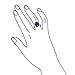 Imagen de Personaliza Anillo de Compromiso de Estilo Vintage Cóctel 6CT Halo AAA CZ Simulado Zafiro Azul Ovalado Solitario Declaración para Mujer