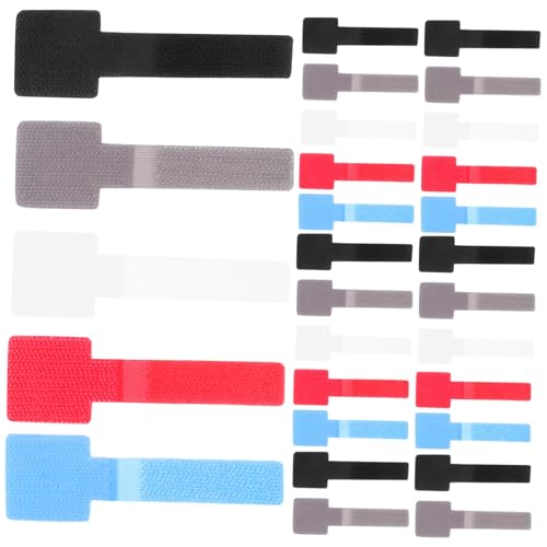 50 piezas de correas reutilizables para cables con adhesivo, clips para gestión de cables para escritorio, oficina, hogar y gaming miniatura 1