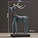 Produktbild Diaosuw Skulpturen,29,5 cm Resin Statue Nordic Kreative Bronze Hirsch Krippenfiguren Vintage Abstrakt Tier Statuetten Schmuck Kunst Dekoration Basteln