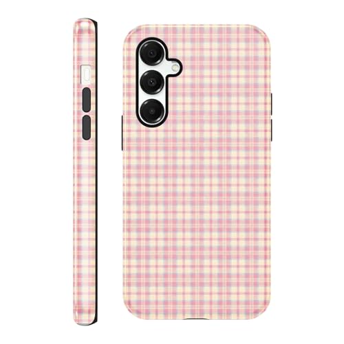 Coque Samsung A16 5G antichoc bimatière motif vichy rose