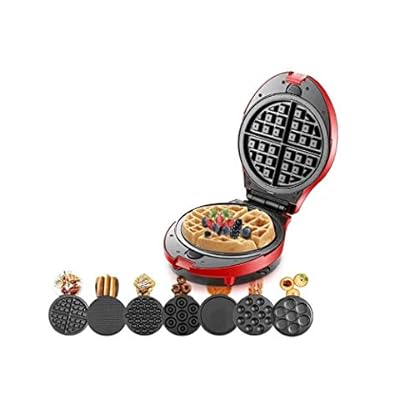 SMSOM Gegrilltes Käse-Sandwich Maker Waffeleisen mit Wechselplatten, Multifunktionswaffeleisen Elektro Donut Eistüte…