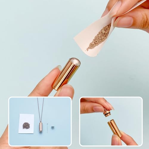 Colliers d'urne funéraire pendentif cylindre de souvenir pour cendres commémoratives - 5