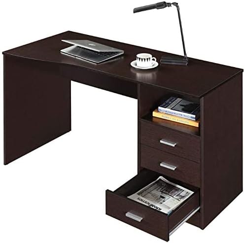 Techni Mobili Classic Computer Desk with Multiple Drawers, 29.5" x 23.6" x 51.2", Wenge