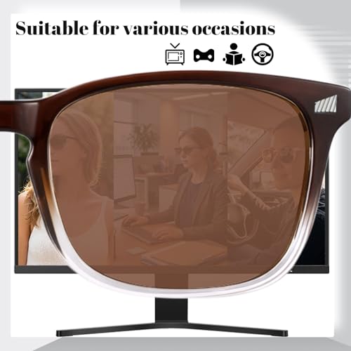 Image of Polarized Sunglasses for Women Men Night Vision Glasses Anti Glare | Yellow Anti Glare UV400 Lens, Lightweight Square Frame, for Day Night Use, Driving, Fishing, Cycling, Traveling