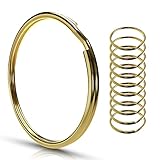 FUCHS Schlüsselringe 30mm 10 Stück - gehärteter Stahl - goldfarben - Ringe für Schlüssel, Schlüsselanhänger, Taschenmesser, Auto, Bürobedarf, Basteln, Paracord, Lederband - Schlüsselring set
